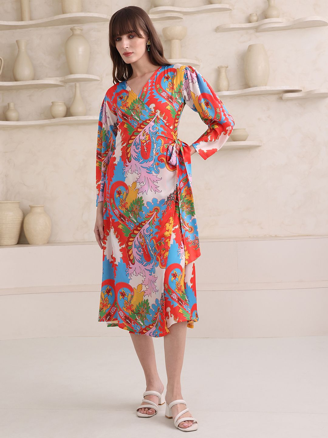 Obshivka  Printed Wrap Dress