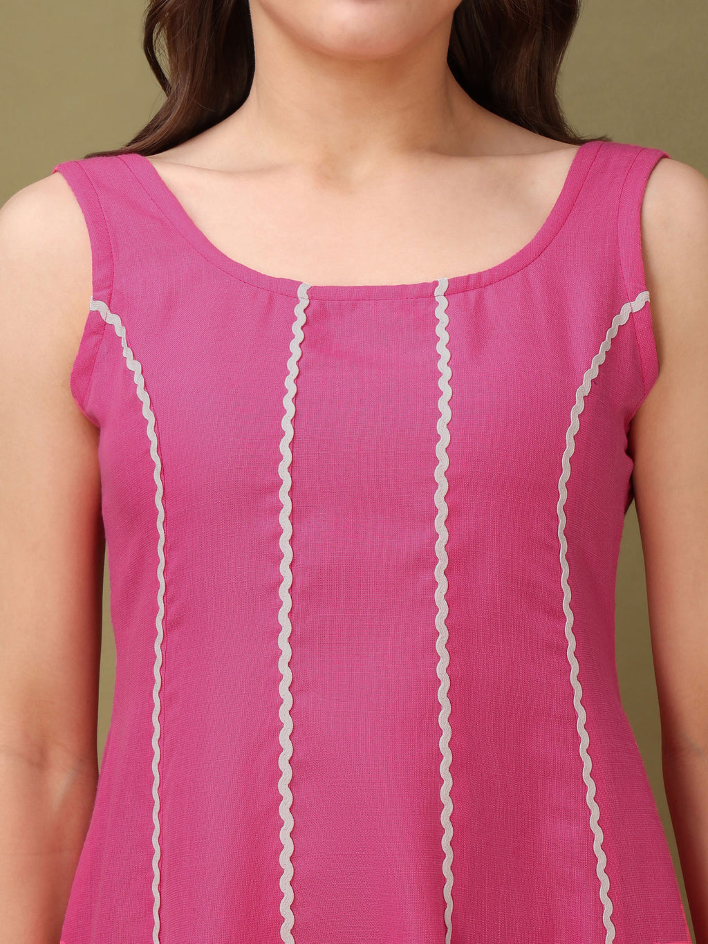 Women Flared Maxi Sleeveless Pink Dress