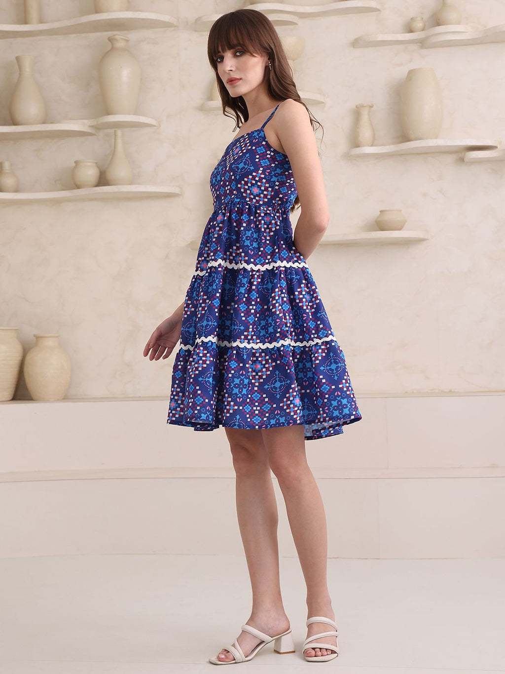 Obshivka  Printed Fit and Flare Dress