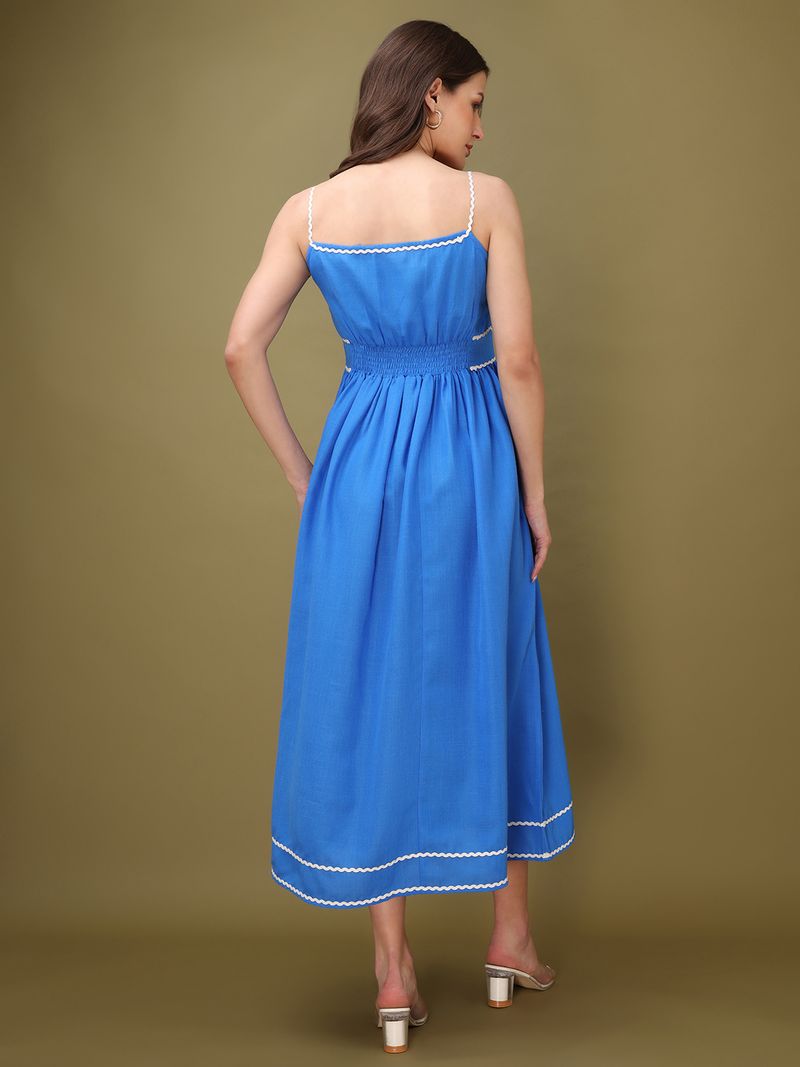 Sleeveless Solid Fit & Flared Dress