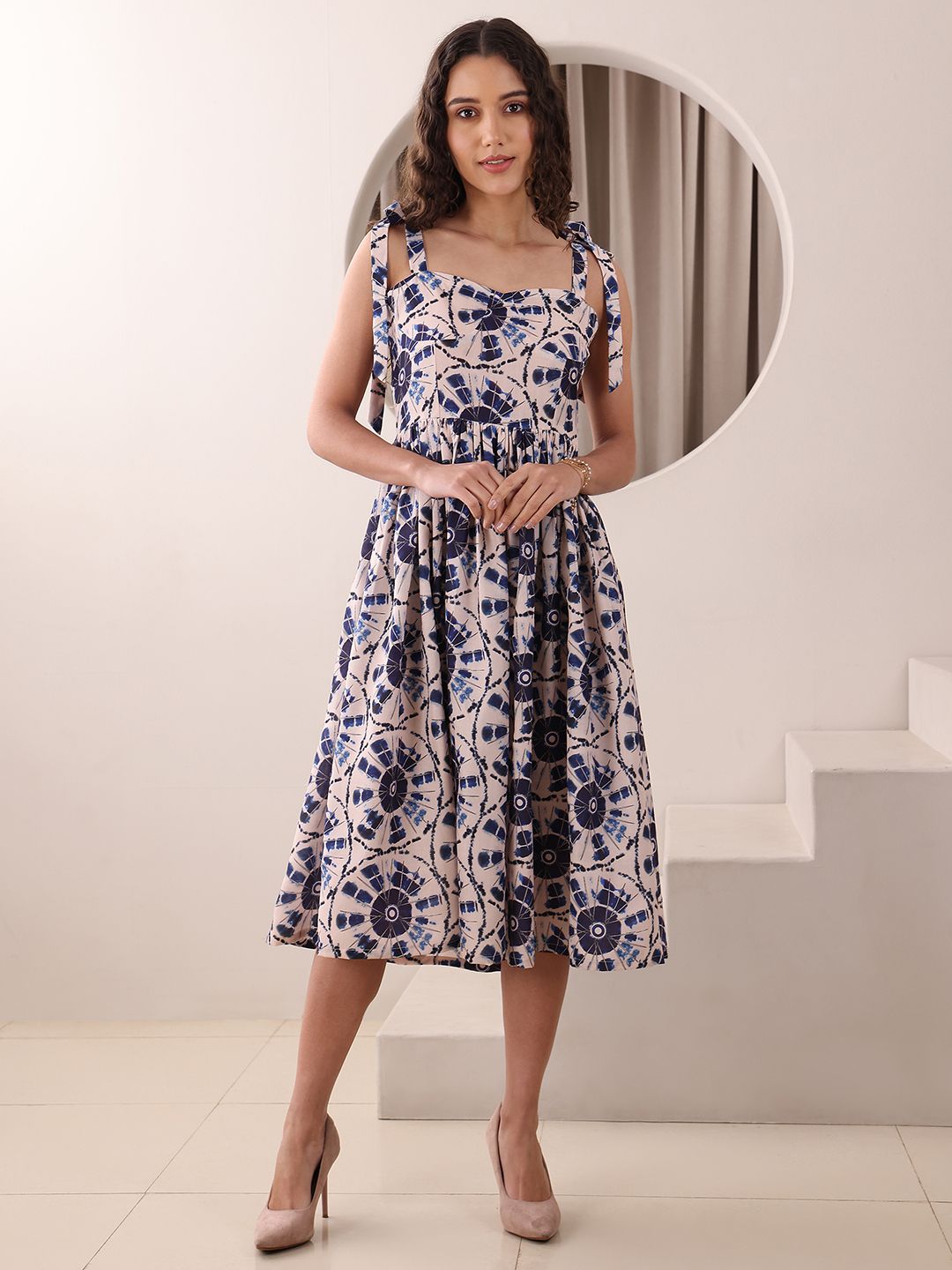 Obshivka  Printed Fit and Flare Dress