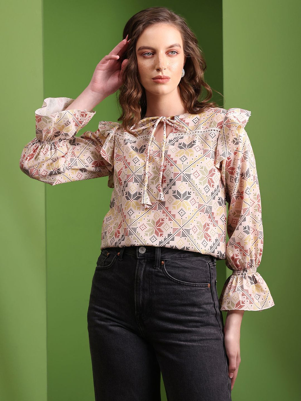 Obshivka  Printed Geometric Top