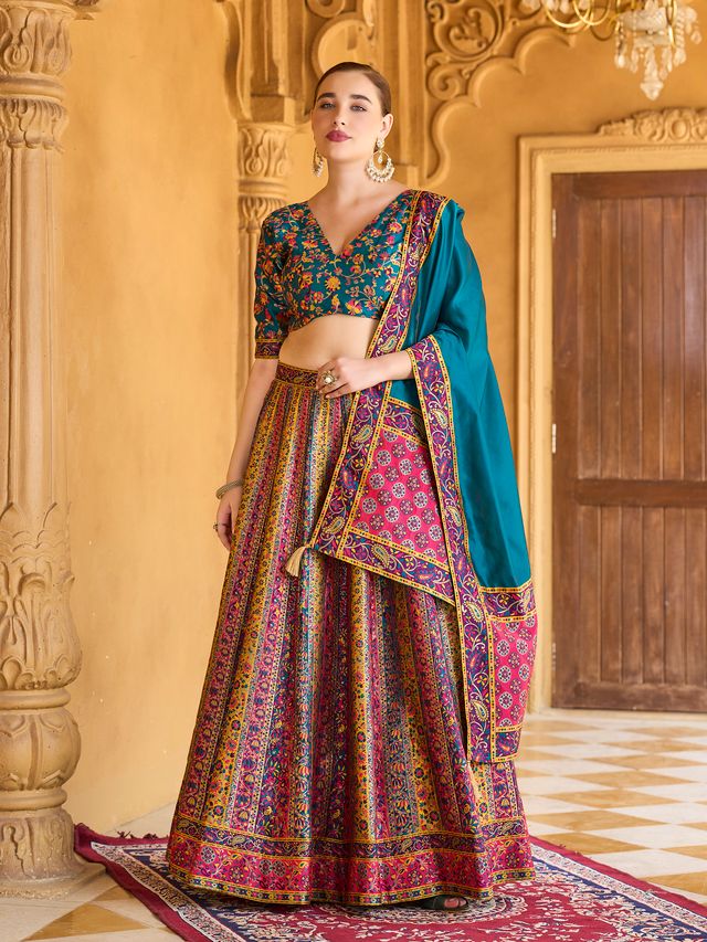 Women's Rama Jacquard Crape Lehengas