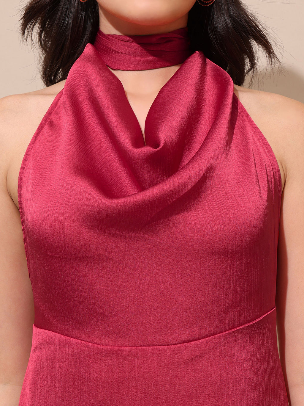 Women's Fit & Flared Red Dress