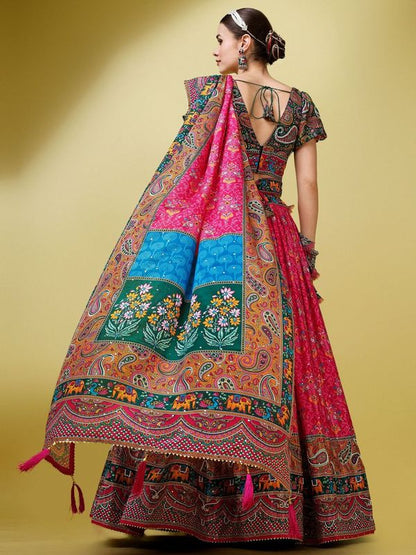 Women Multicolor Embellished  Lehenga