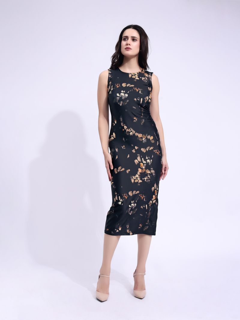 Midi Sleeveless Printed Dress