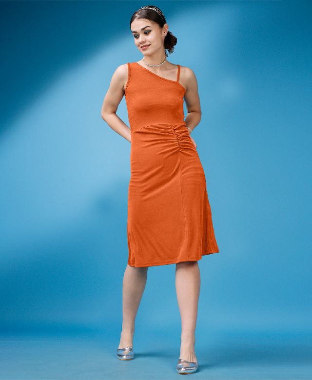 Women Carrot A-line / Ruched dress