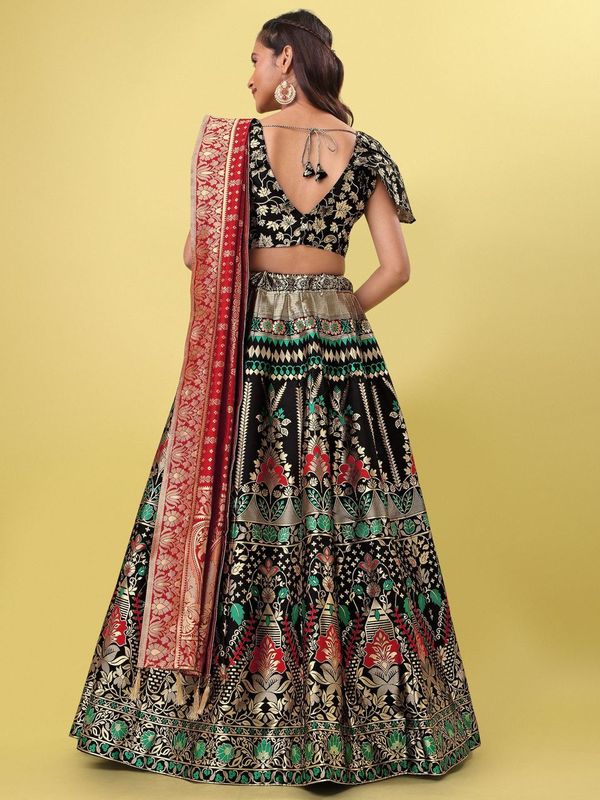 Women Black Embellished  Lehenga