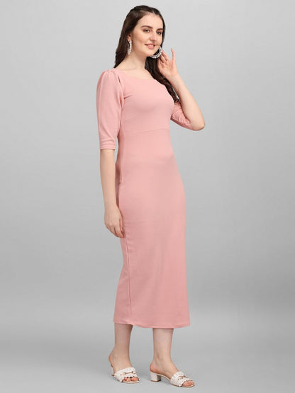 Women Peach Bodycon dress