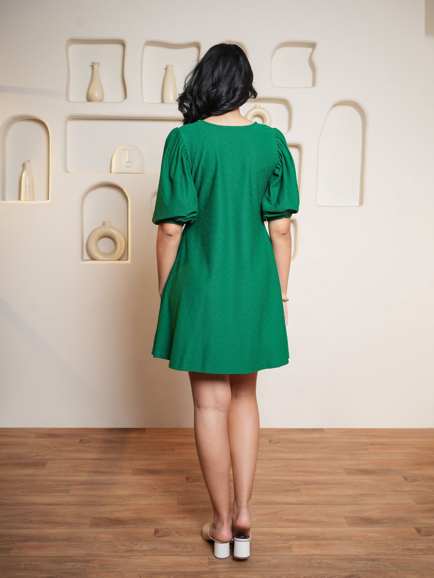 Women Textured mini A-line dress