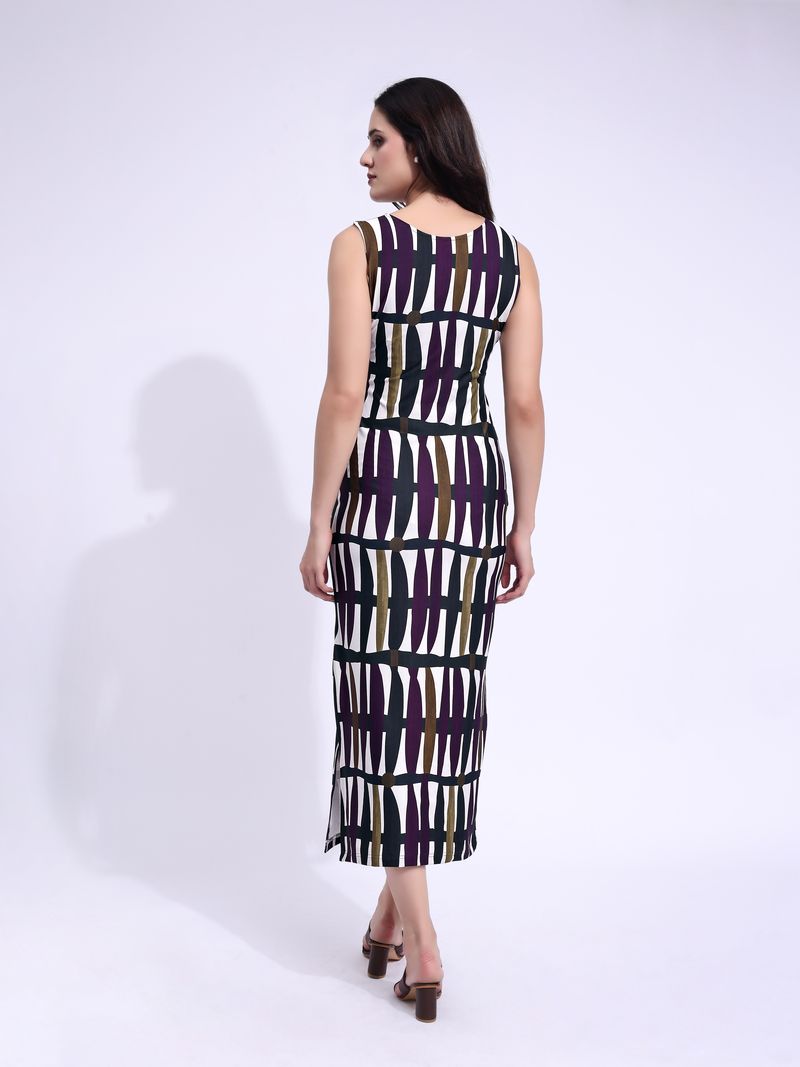 Women's Multi Bodycon Maxi Sleeveless Dress