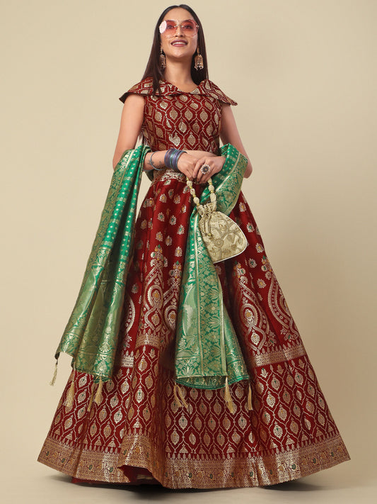 Embellished With Small Design Maroon Lehenga Choli