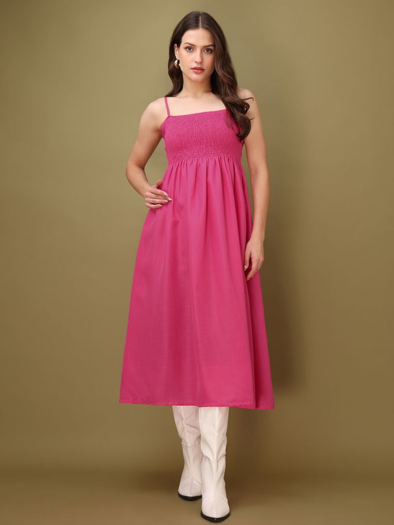 Solid Fit & Flare Maxi Dress