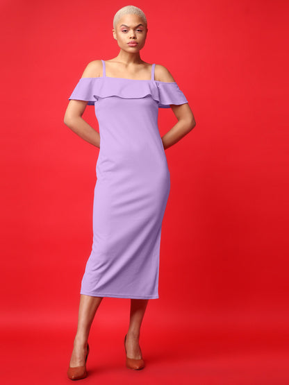 Violet Off-Shoulder Bodycon Dress