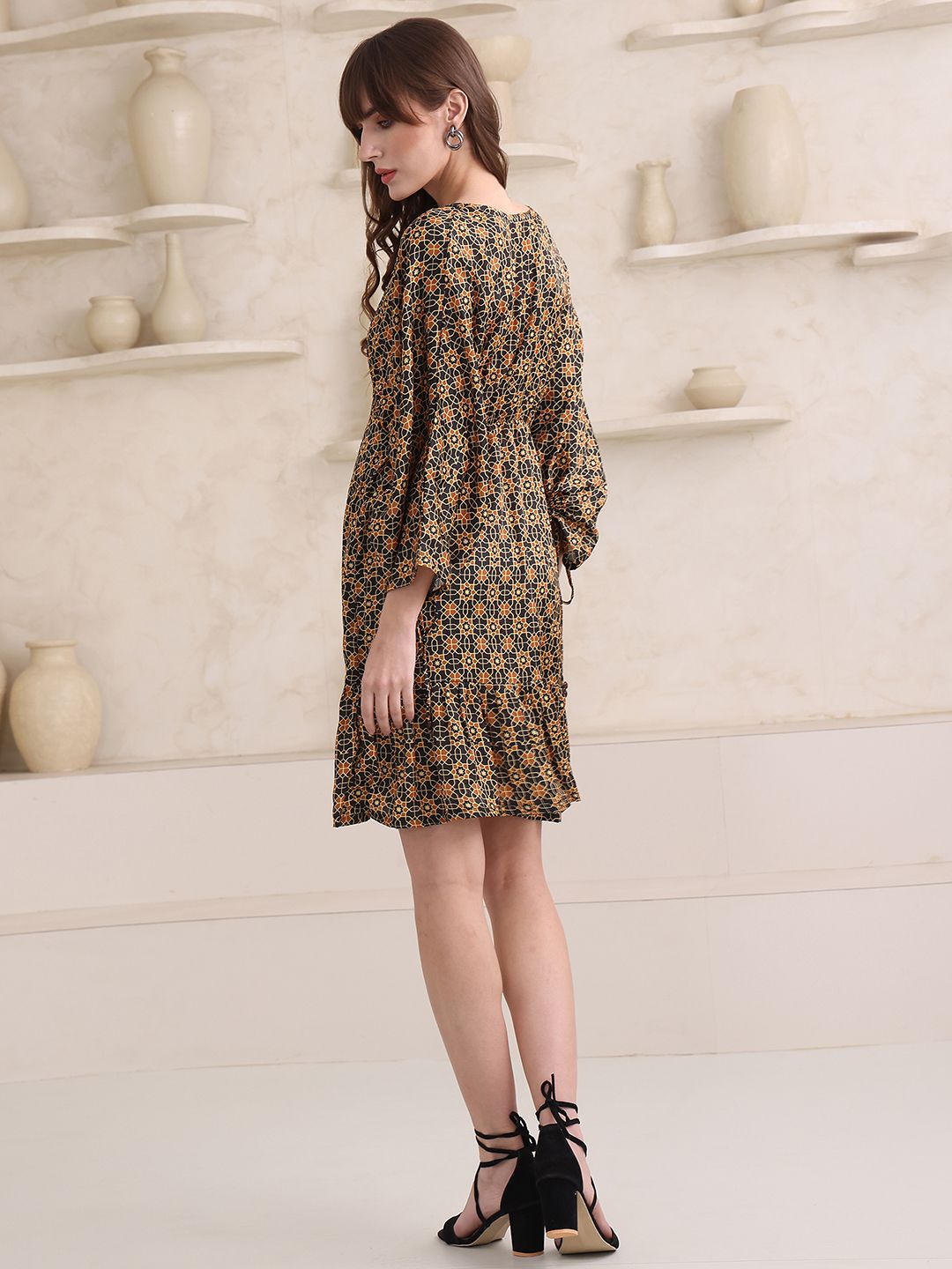 Obshivka  Printed Fit and Flare Dress