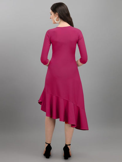 Women Pink Fit and Flare dress