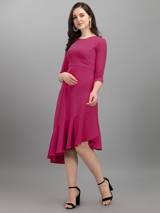 Women Pink Fit and Flare dress