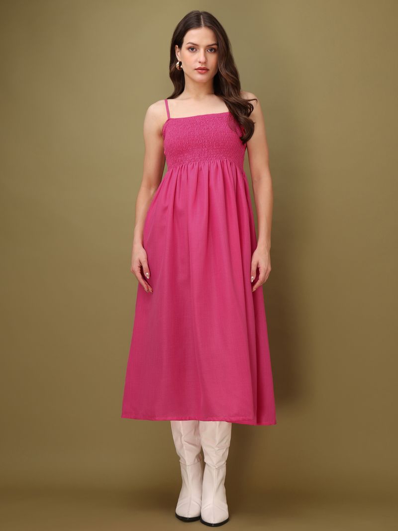 Solid Fit & Flare Maxi Dress