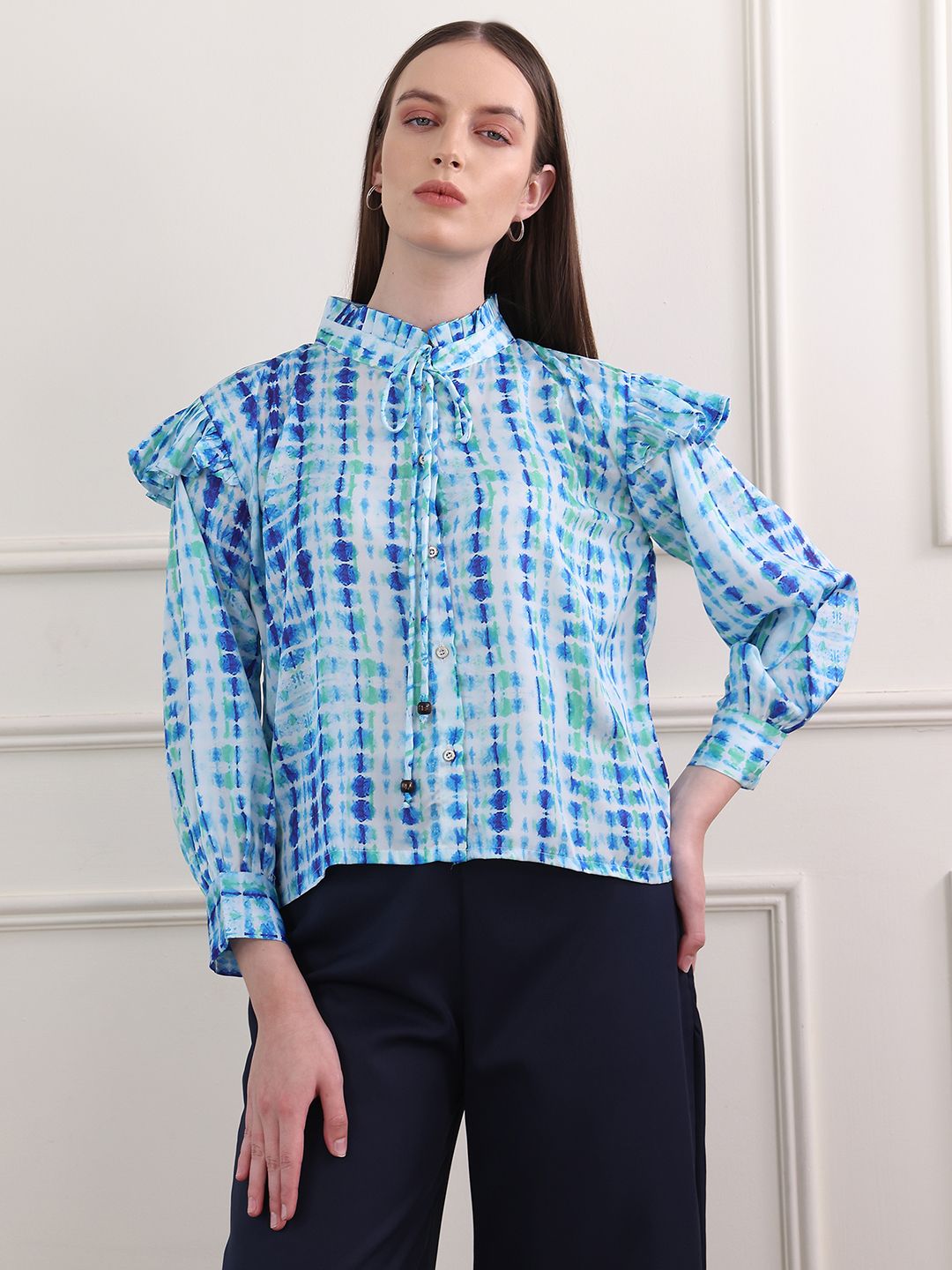 Obshivka  Printed Shibori Top