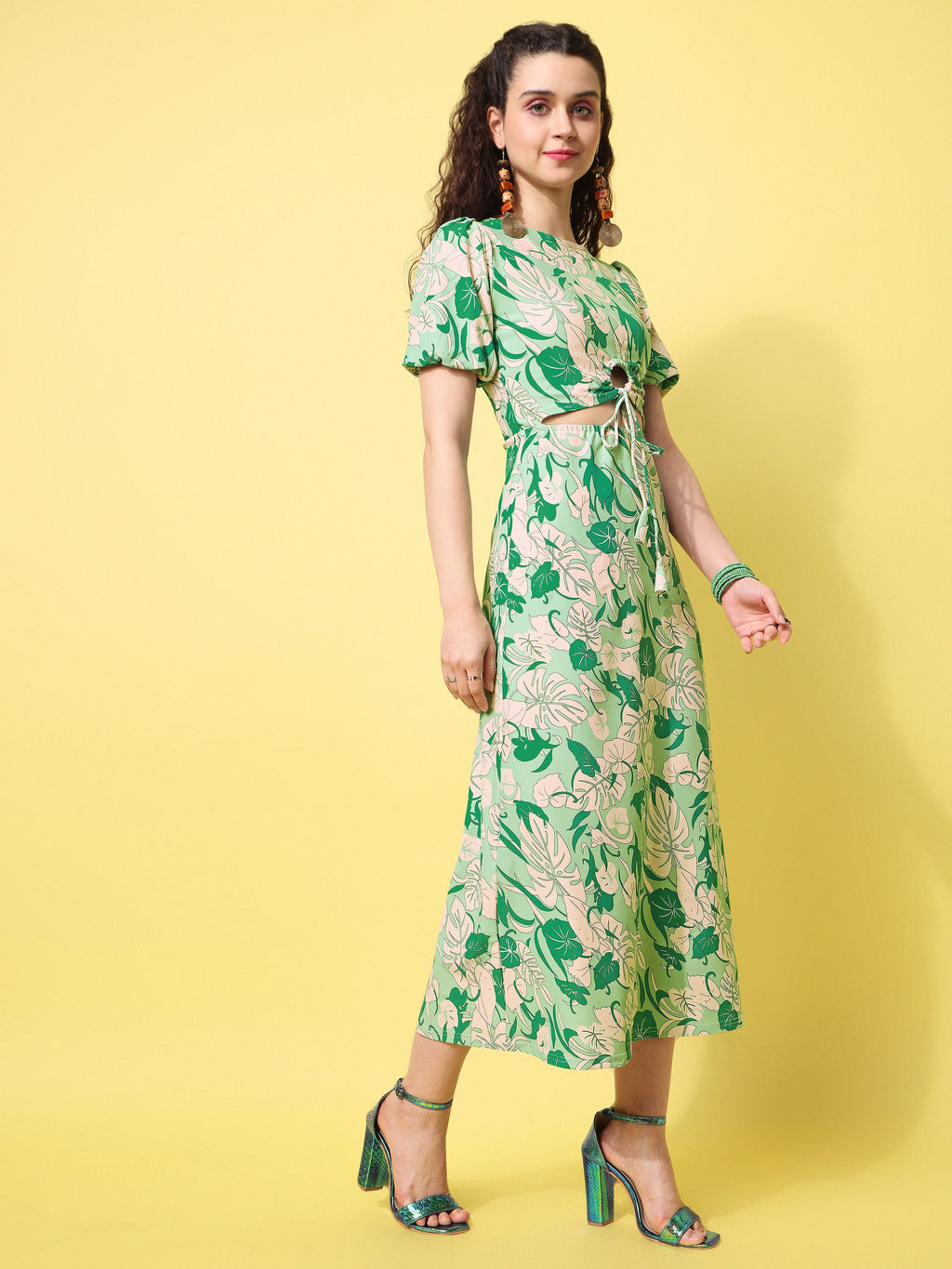 Women Green Fit & Flare Dress