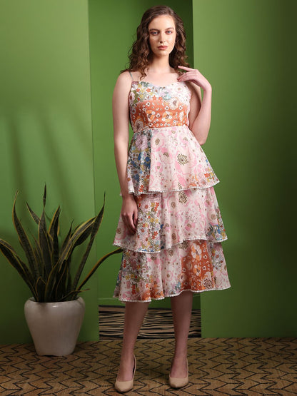 Obshivka  Printed Fit and Flare Dress