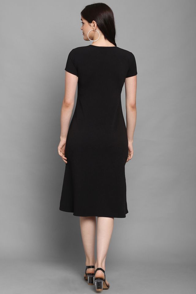 Women Yellow & Black A Line dress