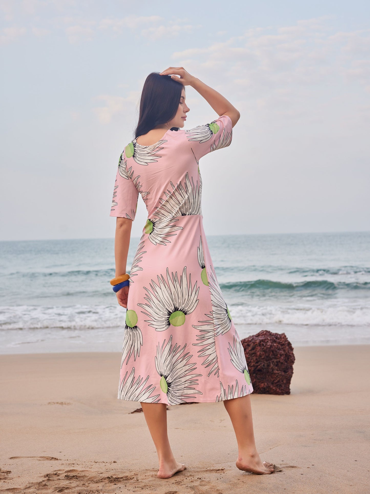 A-Line Front Silt Light Pink Dress