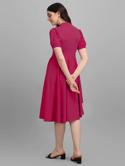 Women Pink Fit and Flare dress