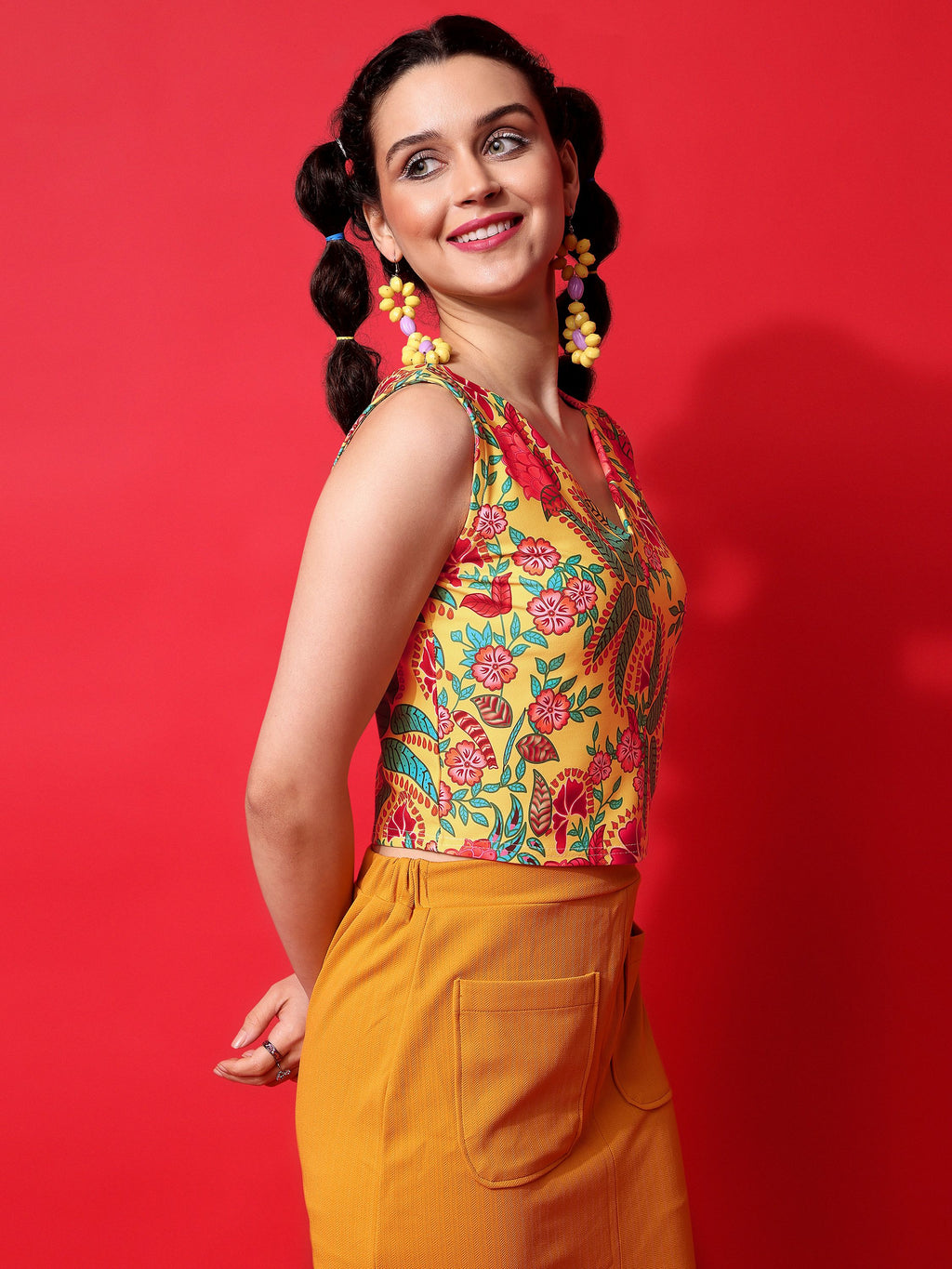 A Stylish Yellow Crop Top For Women