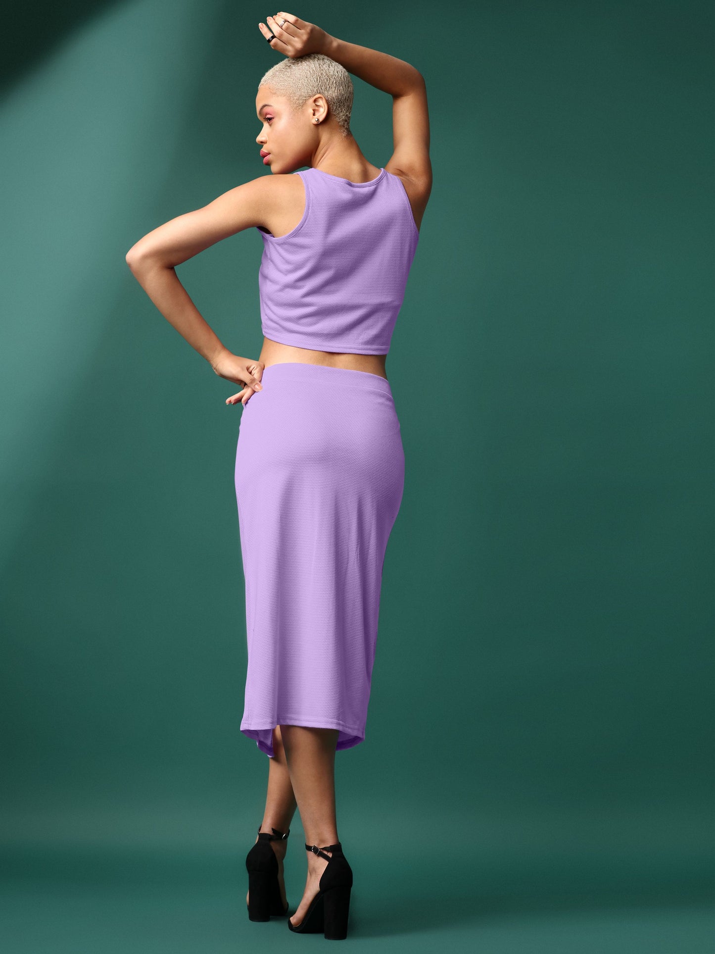 Women Violet Ruched Co-ords