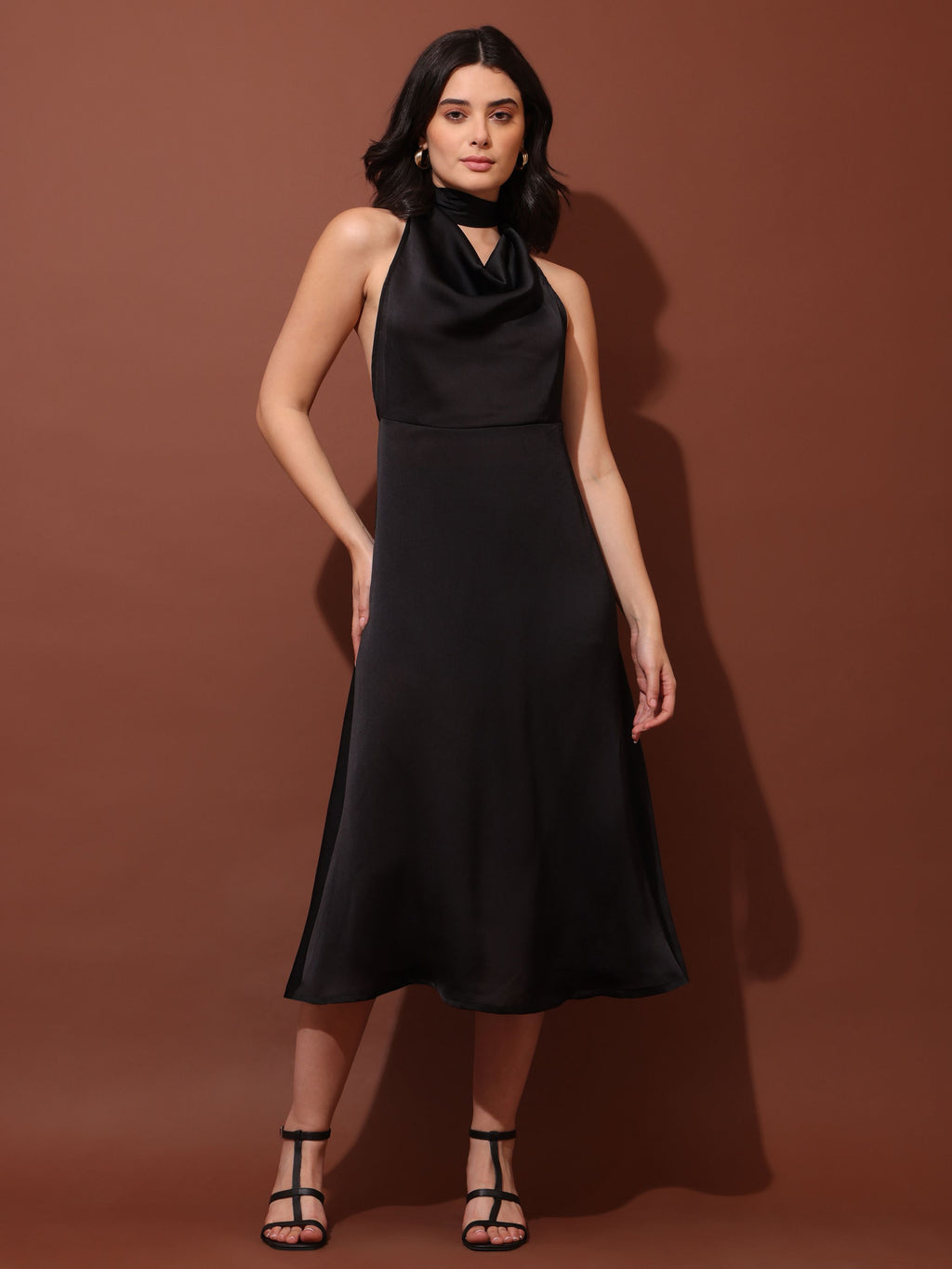 Women's Fit & Flared Black Dress