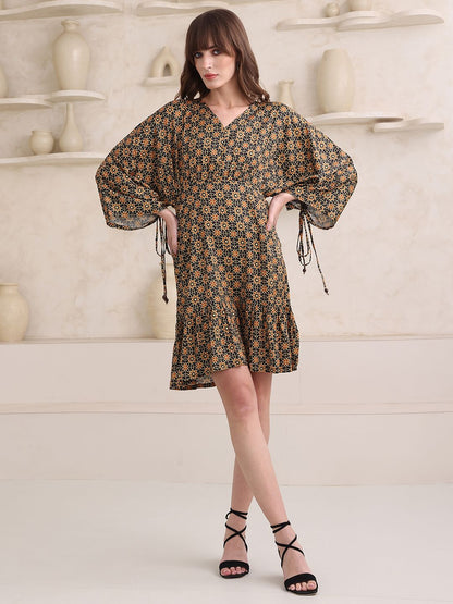 Obshivka  Printed Fit and Flare Dress