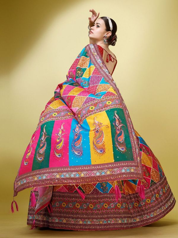 Women Multicolor Embellished  Lehenga