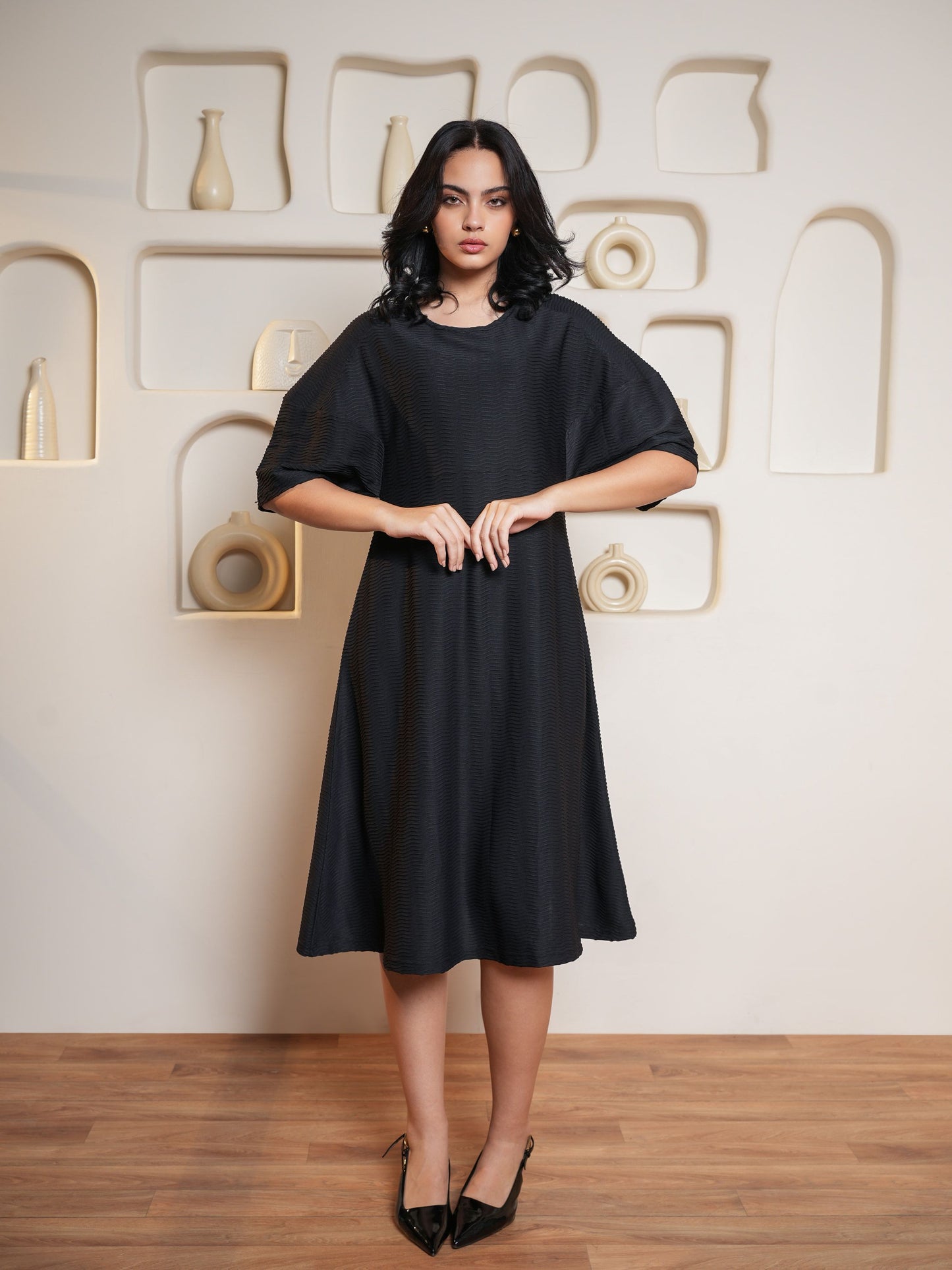 Women Relaxed Round Neck Dress