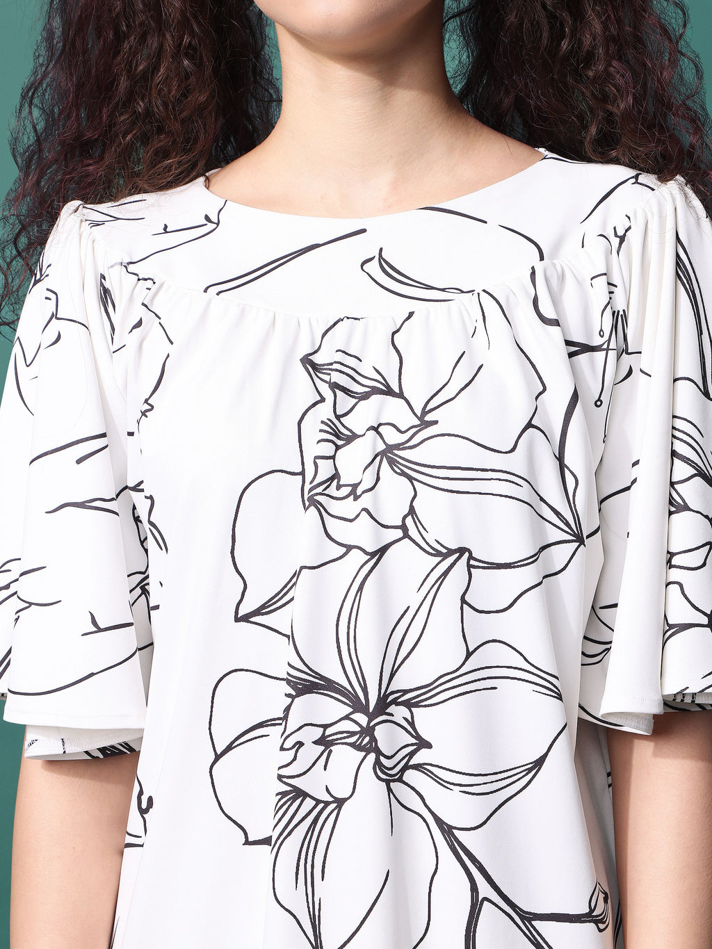 Women White Floral print Dress