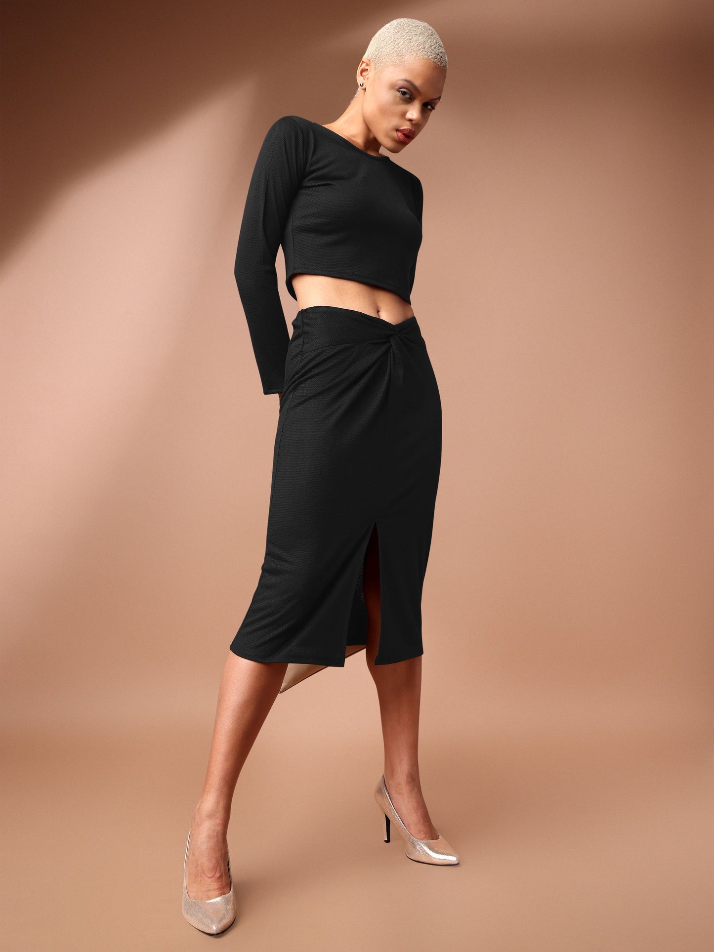 Women Black Top & Skirt Co-ords