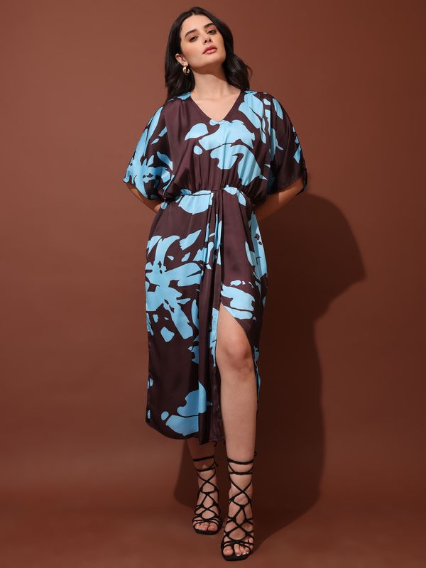 Women Brown Party Midi/Calf Dress