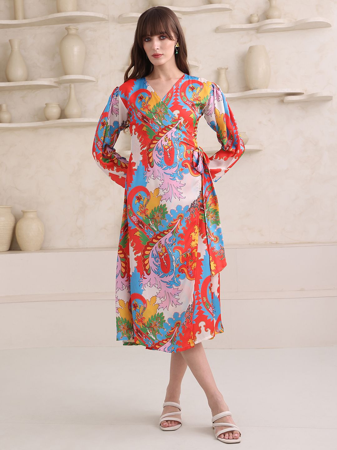 Obshivka  Printed Wrap Dress