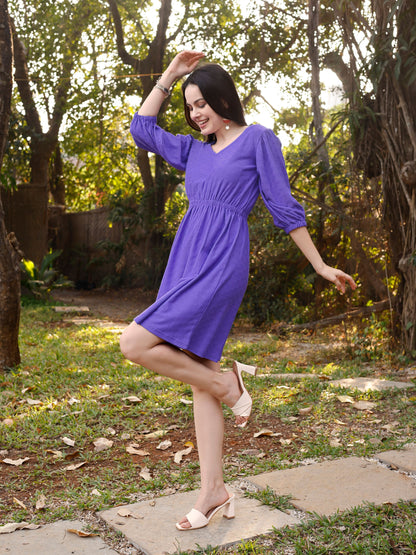 Violet Oversized V-Neck Dress