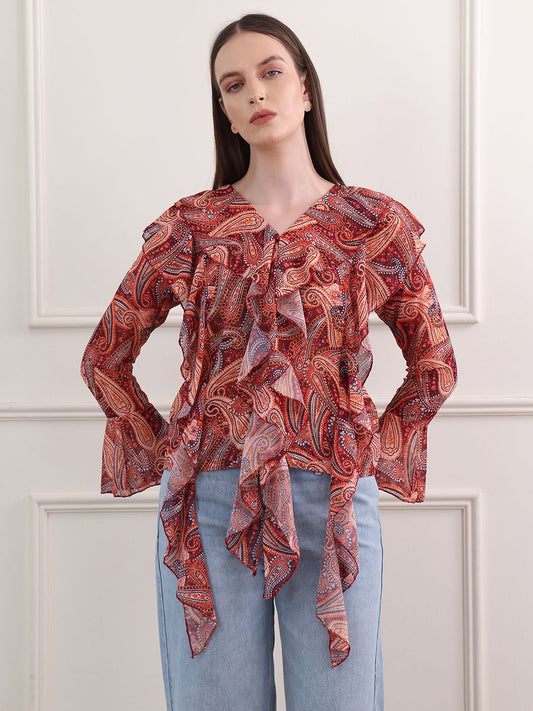 Obshivka  Printed Paisley Top