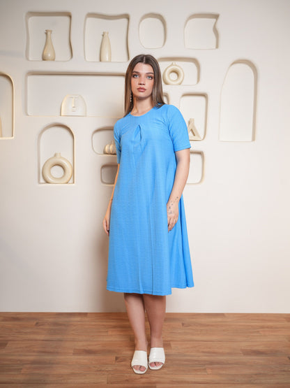 Women Textured A Line Midi Length Dress