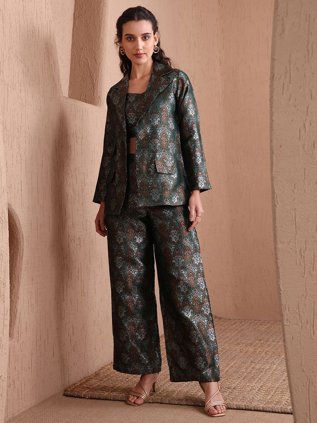 Obshivka Women’s Green Printed Co-Ords