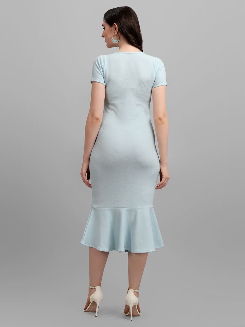 Women Sky Blue Bodycon dress