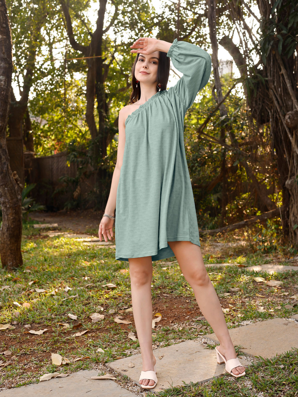 Oversized Pastel One Shoulder Dress