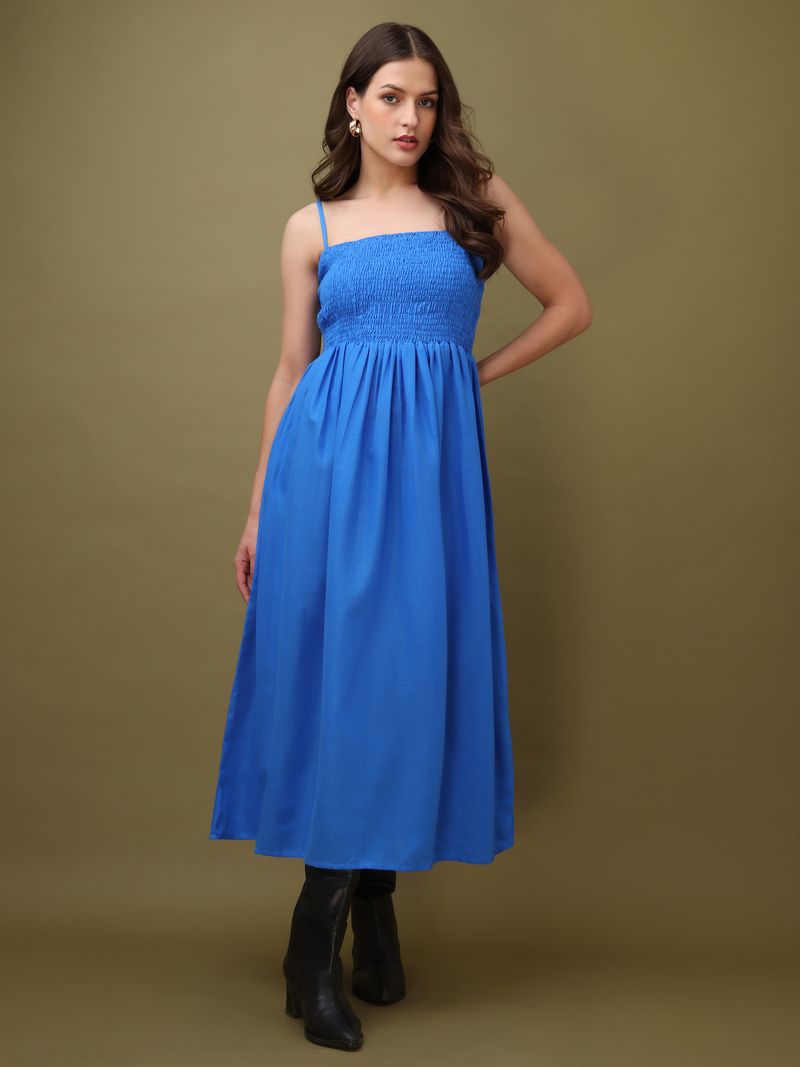 Solid Fit & Flare Maxi Dress
