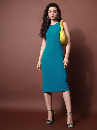 Teal Tank Slim Fit Dress