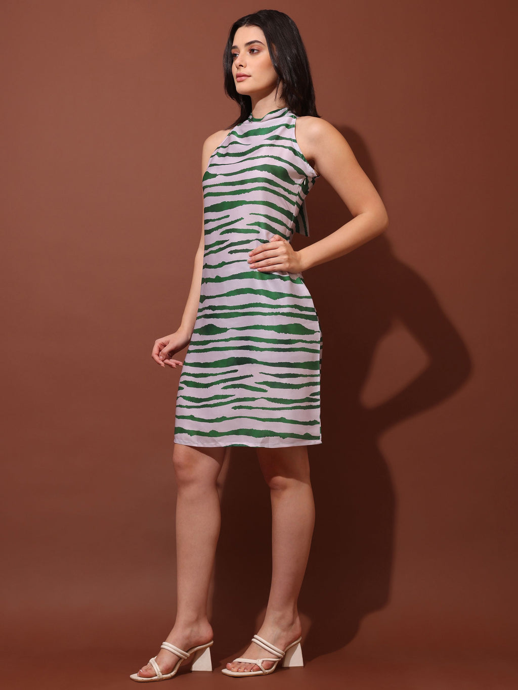 Women Green Party Printed Dress