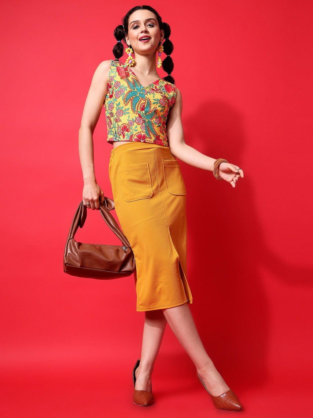 A Stylish Yellow Crop Top For Women
