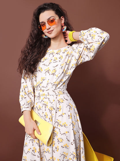 Women Yellow Empire dress