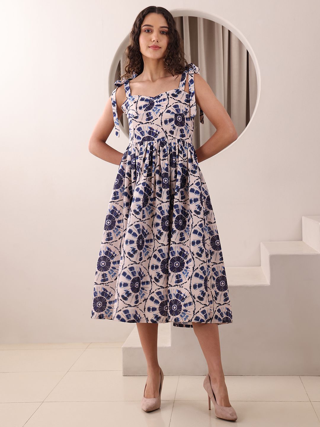 Obshivka  Printed Fit and Flare Dress